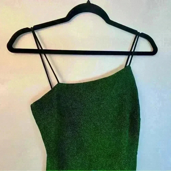 Lulu’s Emerald Green Asymmetrical Mini Dress - Picture 3 of 14